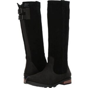 Sorel Emilie tall suede waterproof winter black boot 9.5M